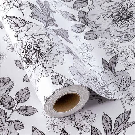 Amazon.com: Homeral Shimmer Floral Gift Wrapping Paper Roll-46.8 sq.ft ...