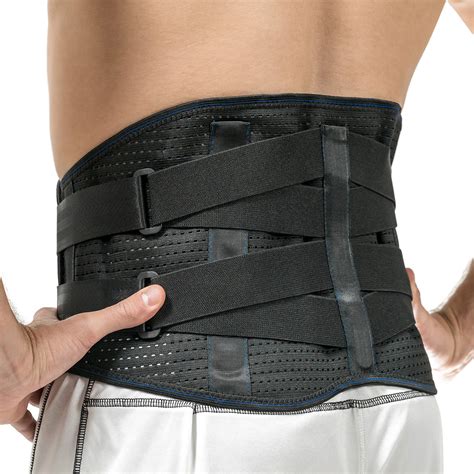 Mueller 255 Lumbar Support Back Brace with Removable Pad, Black ...