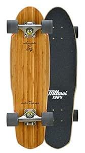 LMAI 27" Bamboo Wood Cruiser Complete Skateboard Longboard (Black Fly ...