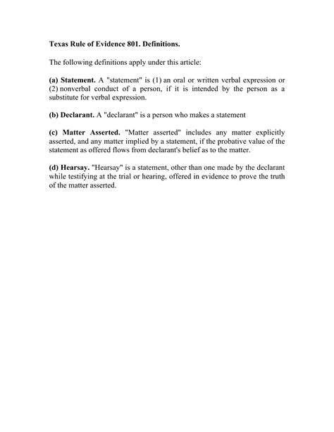 Texas Rule of Evidence 801
