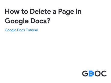 How to Delete a Page in Google Docs? - gdoc.io - Tips