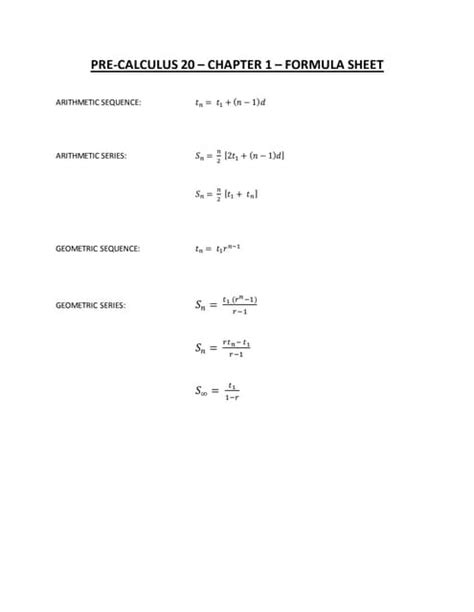 Image result for Pre-Cal Formulas