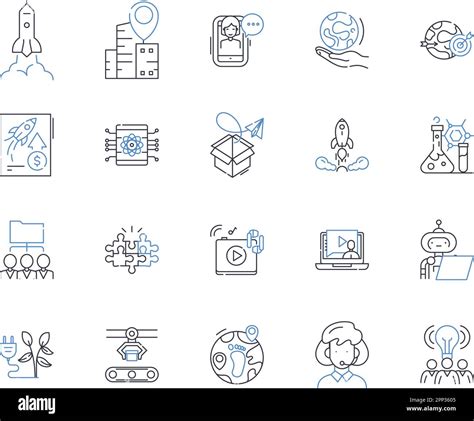 Trailblazing expertise line icons collection. Innovation, Creativity, Piering, Visionary ...