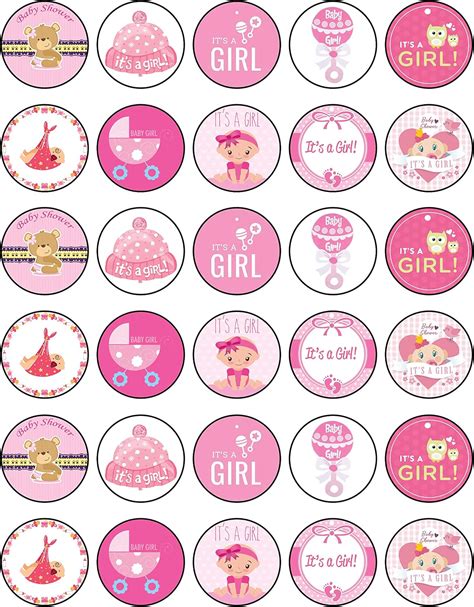 30 x Edible Cupcake Toppers – Baby Shower Girl India | Ubuy