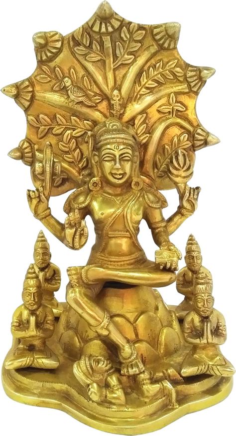 AONA Brass Statue Idol of Lord Shiva As Dakshinamurthy Height 7 Inches ...