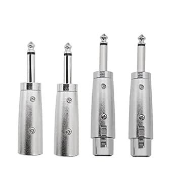 4Pcs 3-Pin XLR to 1/4 Microphone Audio Adapters, 3 Pins XLR Socket to 6 ...