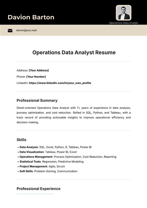 Free Data Analyst Resume Templates to Edit Online and Download