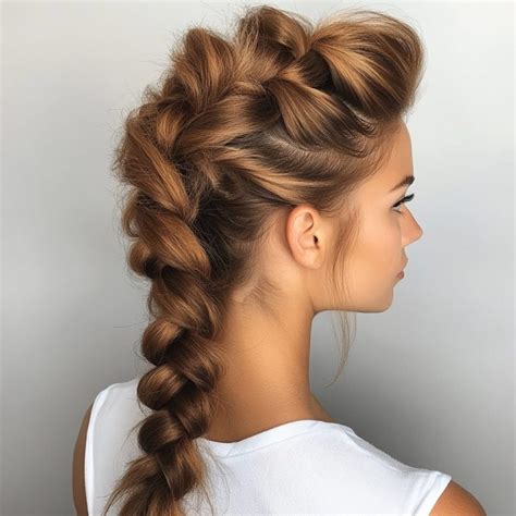 Image result for Messy Faux Hawk Fishtail Braid Tutorial