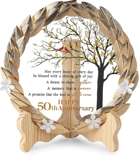 50th Anniversary Wedding Gifts Crystal Plate with Gold Leaf Wreath ...