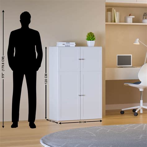 Buy Helios Soho 4-Door Book Cabinet - White from Helios by Home Centre ...