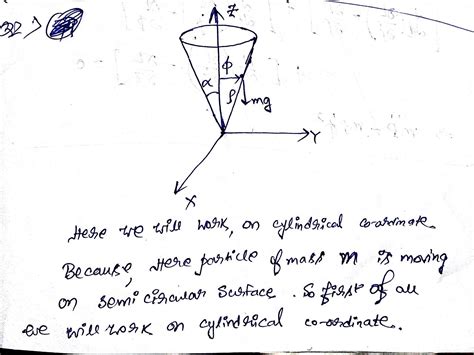 A particle of mass m is constrained to move on the inner surface of a ...