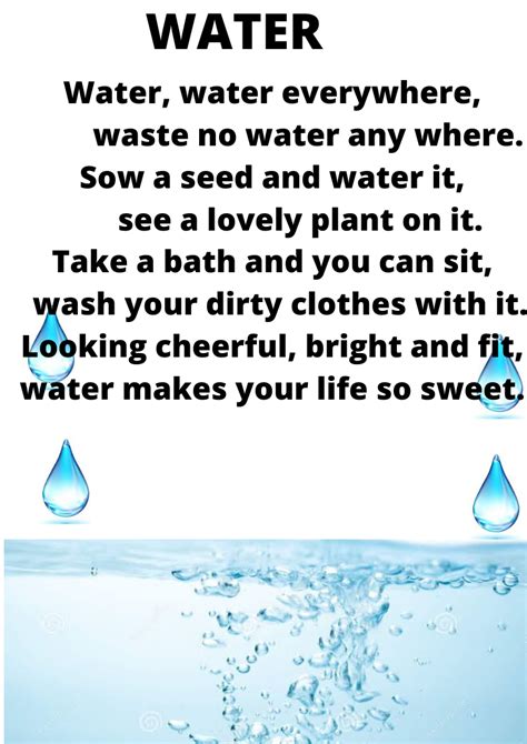 Water rhyme in 2025 | English poems for kids, Rhymes for kids, English ...