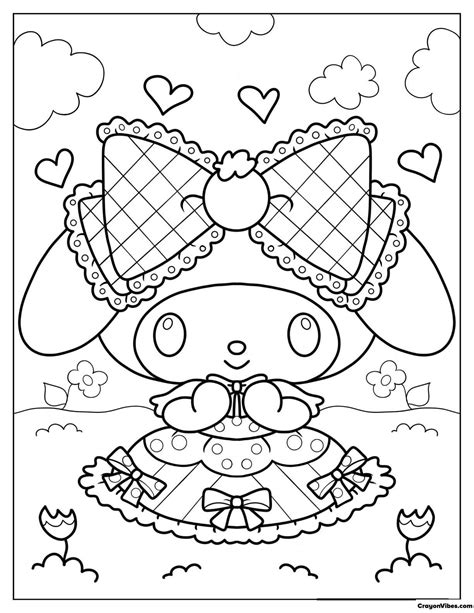 adult relaxing coloring pages | My Melody Coloring Pages Free Printable in 2025 | Hello kitty ...