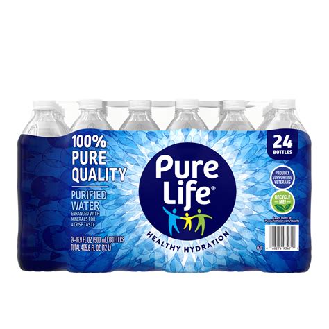 Pure Life Purified Bottled Water | 16 Ounce, 24-pack | ReadyRefresh