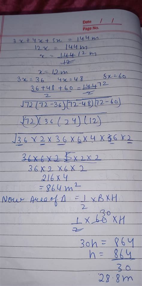 15. The perimeter of a triangular field is 144m and its sides are in ...