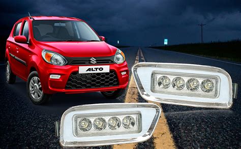 Selifaur - High Brightness 4 LED DRL Fog Lamp Assembly with Chrome ...