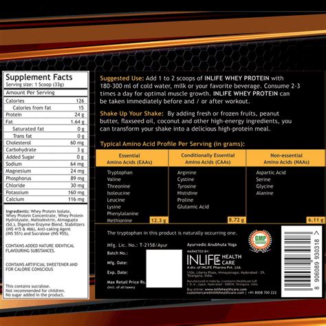 Buy INLIFE WHEY PROTEIN POWDER WITH ISOLATE CONCENTRATE HYDROLYSATE ...