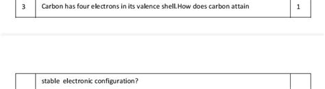 Carbon has four electrons in its valence shell. How does carbon attain st..