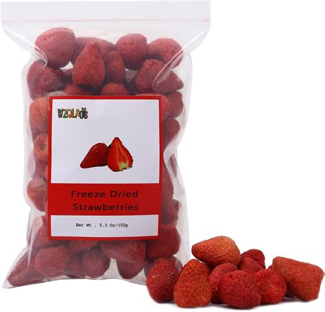 Amazon.com: Freeze Dried Strawberries 5.3 Oz/150g ﻿Whole Big Frozen ...