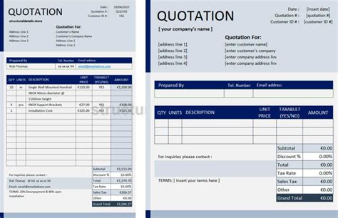 Image result for Excel Quotation Format