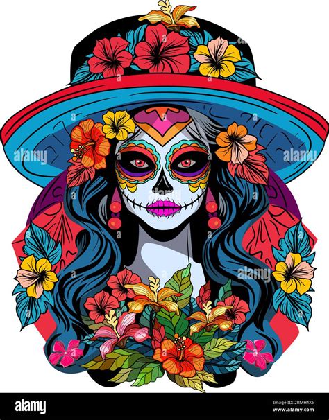 Day Of The Dead Flowers Skull at Steve Courtney blog