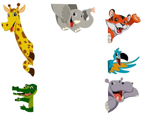 Rawpockets Decals ' Door Decals : Cartoon Kids Animals ' Extra Large ...