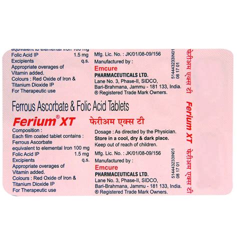 Ferium XT Tablet 10's Price, Uses, Side Effects, Composition - Apollo ...