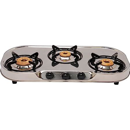 Surya Flame Costa Gas Stove | Stainless Steel Body | Manual LPG Stove ...