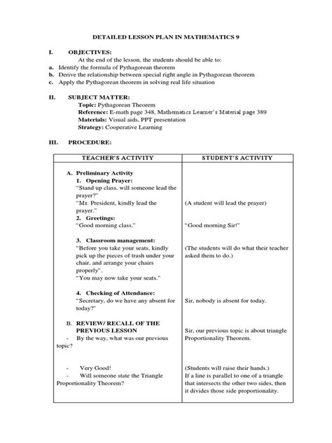 Mathematics 9 Lesson Plan 的图像结果