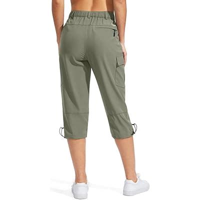 Buy SANTINY Women's Hiking Capri Pants with 5 Pockets Lightweight Quick ...