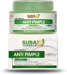 Subaxo Herbal Anti Pimple Day & Night Gel Reduces Pimples & Acne 50 ml ...