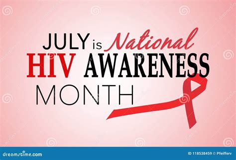 July is National HIV Awareness Month Stock Illustration - Illustration ...