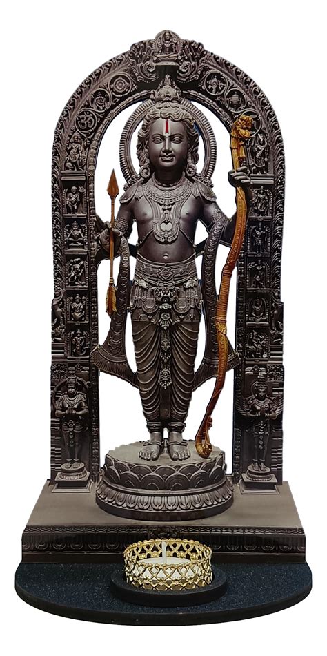 Wooden Ayodhya Ram Lalla Idol With Lamp Holder/ 11 inch / Best Gift