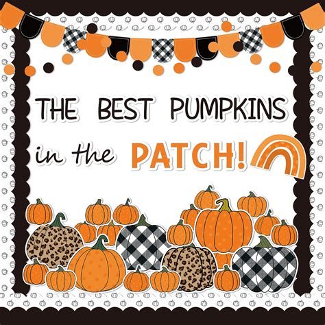 Amazon.com: Haooryx 154Pcs Black White Fall Pumpkin Bulletin Board ...