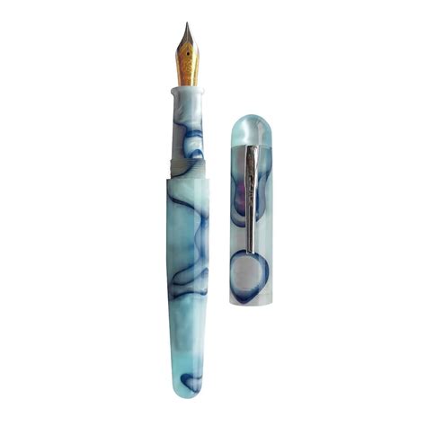 Ranga Pens Model 4C Regular Acrylic Fountain Pen, Arctic Blue Swirl ...