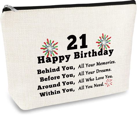Amazon.com: 21st Birthday Gifts for Her Women Makeup Bag 21 Year Old ...