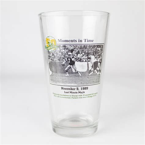 Beer Pint Glass - Green Bay Packers Moments in Time - Last Minute Majik ...