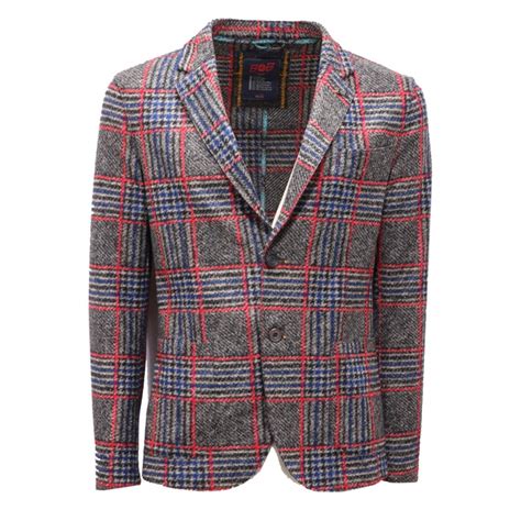 2671AI giacca uomo BOB man checked wool blend jacket grey