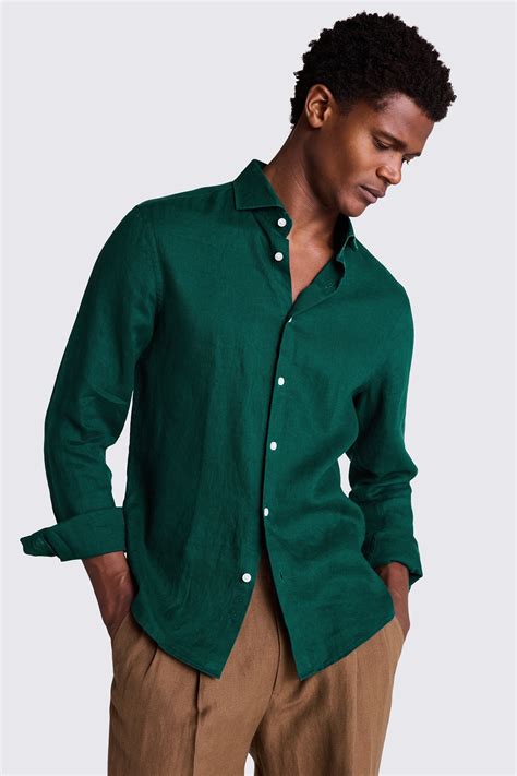 Emerald Green Linen Shirt | Buy Online at Moss