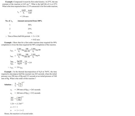 Image result for First Order Reaction Rate Equation