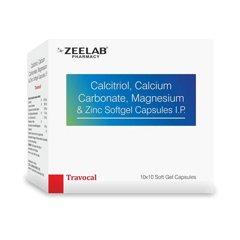 Zeelab Travocal Calcium Supplement (10 Softgel Capsule) | Calcitriol (0 ...