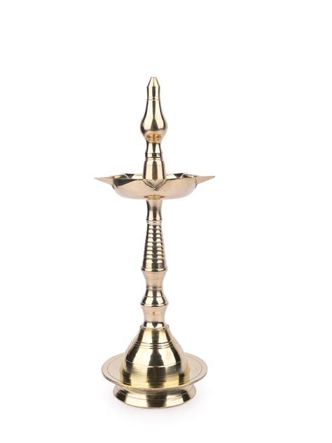 Elegant Traditional Brass Diya Oil Lamp Stand - 12" Height