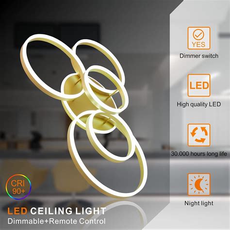 Guang Shuo Dimmable 120W Modern LED Ceiling Light, Silver India | Ubuy