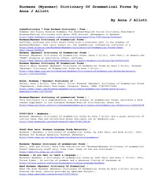 Burmese Myanmar Dictionary Of Grammatucal Form No No Download Needed ...