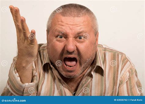 Facial Expression of an Angry Man Yelling Stock Photo - Image of ...