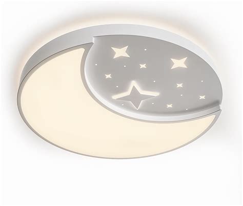31W 13.8in 5000K Moon-Style Flush Mount Ceiling Light Fixture, LED ...