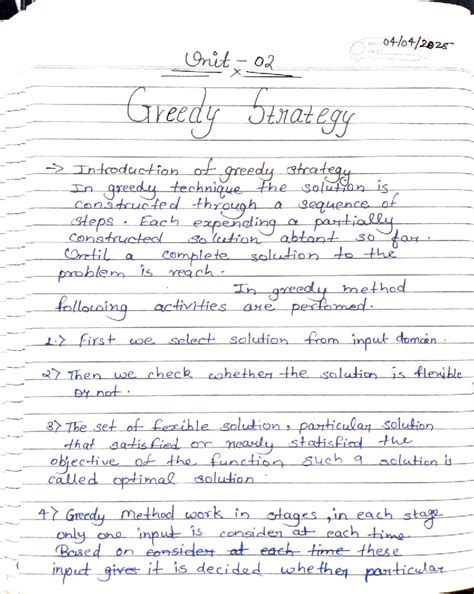 ADA Unit 2: Greedy Strategy & Optimal Network Design Notes - Studocu