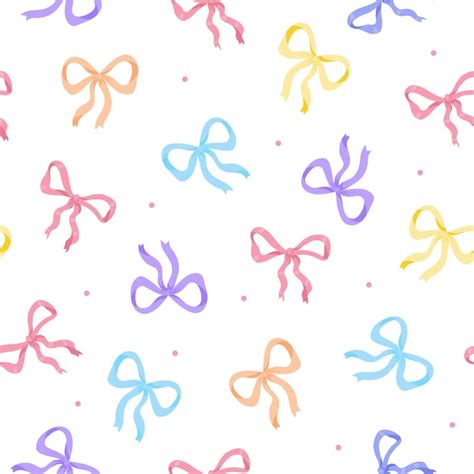 Rainbow coquette bows seamless pattern design | Premium Vector