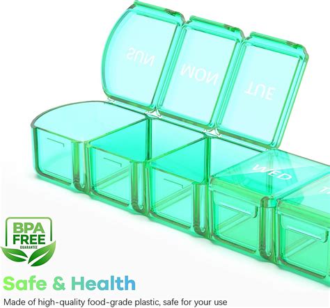 Extra Large 7-Day Pill Organizer 2 Pack - XL Weekly Pill Box with Jumbo ...
