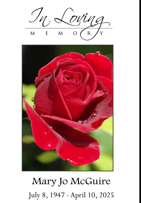 Mary Jo McGuire Obituary April 10, 2025 - Schoeneberger Funeral ...